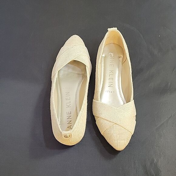 ANNE KLEIN POINTED TOE CRISSCROSS DOUBLE STRAP SLIP-ON WOMEN"S FLAT SHOE - Picture 8 of 16